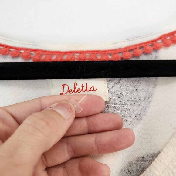 NWOT Anthropologie Deletta Pincelada Artsy Shift Dress Mini Tunic Top White M - Picture 5 of 9